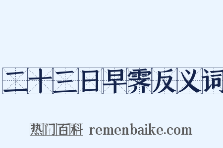 二十三日早霁反义词是什么意思的图片